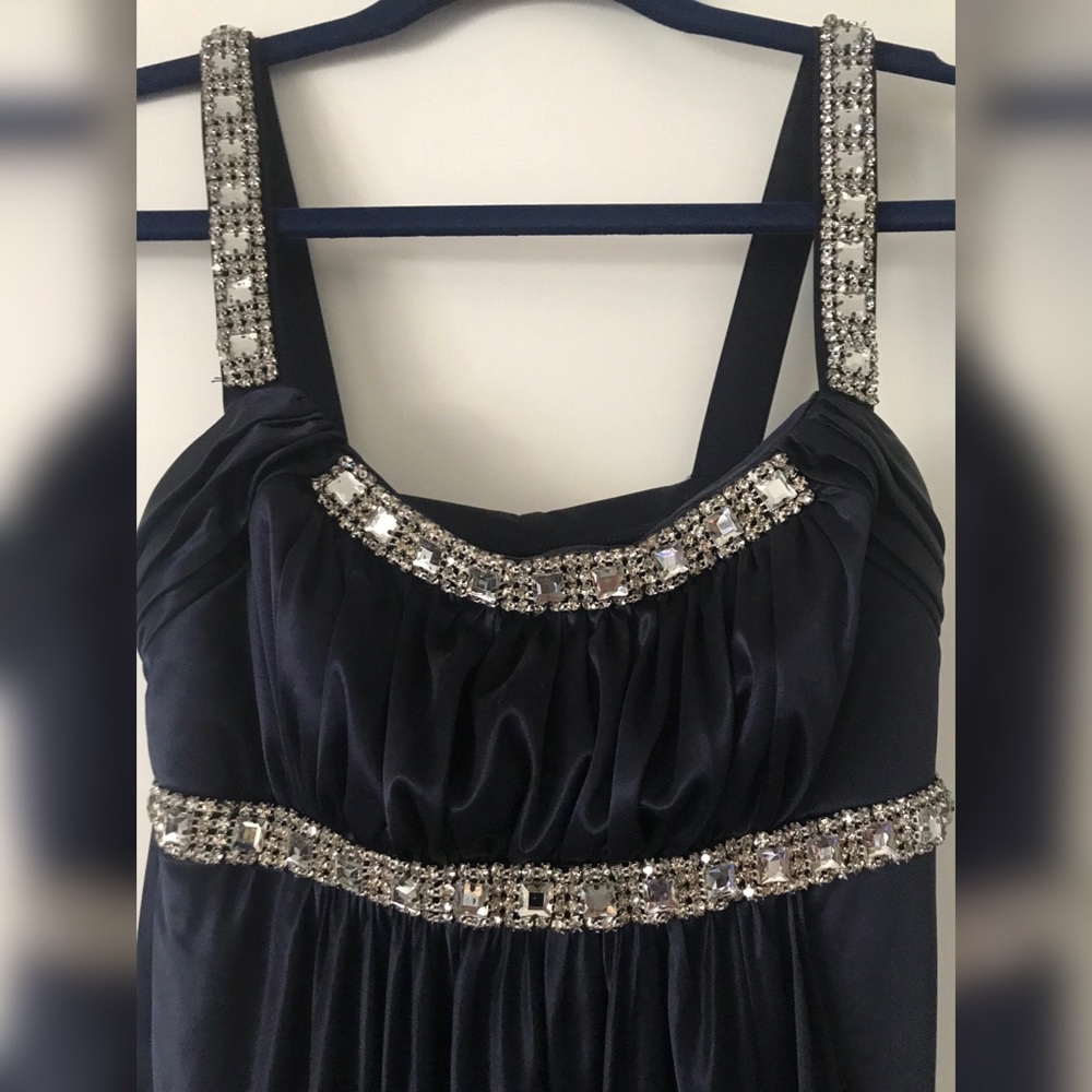 Max Studio Navy embellished formal/prom gown dress